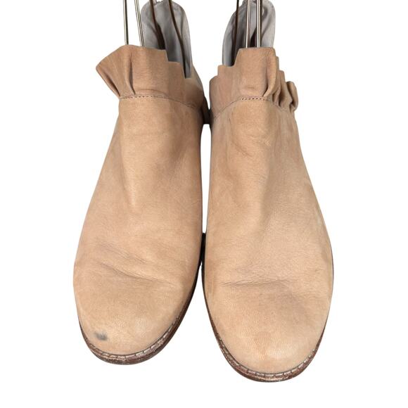 Sole Society Brinya Suede Ruffle Ankle Boots Booties Slip On Shoes Blush sz 10 - Picture 6 of 16